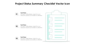 Project Status Summary Checklist Vector Icon Ppt PowerPoint Presentation Slides PDF