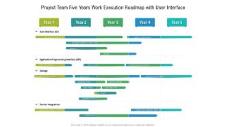 Project Team Five Years Work Execution Roadmap With User Interface Microsoft