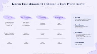 Project Time Management Execution Strategies Kanban Time Management Technique To Track Project Progress Guidelines PDF
