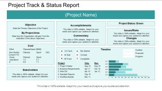 Project Track And Status Report Ppt PowerPoint Presentation Portfolio Designs Download