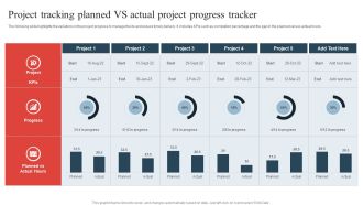 Project Tracking Planned Vs Actual Project Progress Tracker Pictures PDF