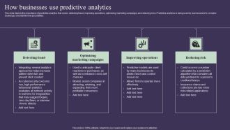 Projection Model How Businesses Use Predictive Analytics Pictures PDF