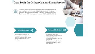 Promoting University Event Case Study For College Campus Event Services Ppt Gallery Layouts PDF