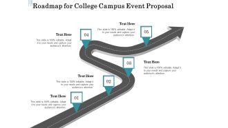 Promoting University Event Roadmap For College Campus Event Proposal Ppt Model Example File PDF