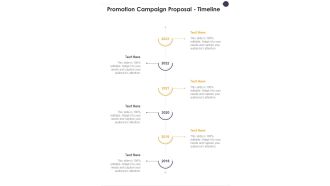 Promotion Campaign Proposal Timeline One Pager Sample Example Document