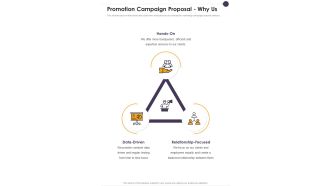 Promotion Campaign Proposal Why Us One Pager Sample Example Document