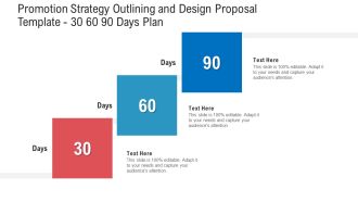 Promotion Strategy Outlining And Design Proposal Template 30 60 90 Days Plan Icons PDF