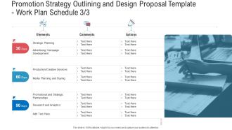Promotion Strategy Outlining And Design Proposal Template Work Plan Schedule Strategic Background PDF
