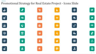 Promotional Strategy For Real Estate Project Icons Slide Designs PDF