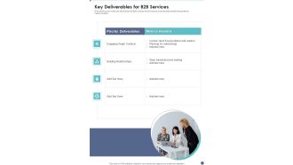 Proposal For B2B Services Key Deliverables For B2B Services One Pager Sample Example Document