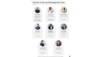 Proposal For B2B Services Structure Of Top Level Management Team One Pager Sample Example Document