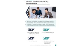Proposal For Company Acquisition Determine Basic Transactions One Pager Sample Example Document