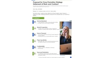 Proposal For Cross Promotion Strategy Statement Of Work One Pager Sample Example Document