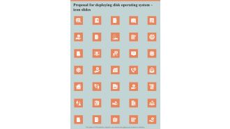 Proposal For Deploying Disk Operating System Icon Slides One Pager Sample Example Document