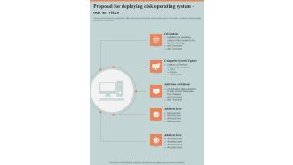 Proposal For Deploying Disk Operating System Our Services One Pager Sample Example Document