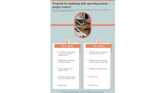 Proposal For Deploying Disk Operating System Project Context One Pager Sample Example Document