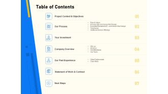 Proposal For Ecommerce Website Development Table Of Contents Template PDF