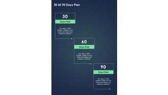Proposal For Enterprise Security System 30 60 90 Days Plan One Pager Sample Example Document