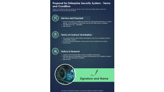 Proposal For Enterprise Security System Terms And Condition One Pager Sample Example Document