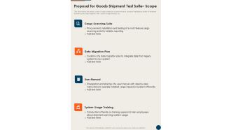 Proposal For Goods Shipment Test Suite Scope One Pager Sample Example Document