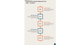 Proposal For Goods Shipment Test Suite Timeline One Pager Sample Example Document