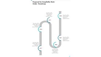 Proposal For Hospitality Work Order Roadmap One Pager Sample Example Document