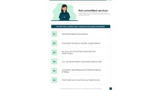 Proposal For IP Telephony Not Committed Services One Pager Sample Example Document
