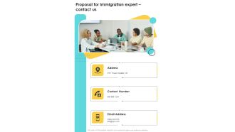 Proposal For Immigration Expert Contact Us One Pager Sample Example Document
