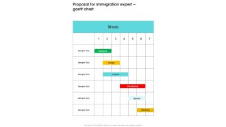 Proposal For Immigration Expert Gantt Chart One Pager Sample Example Document