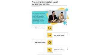 Proposal For Immigration Expert Our Strategic Partners One Pager Sample Example Document