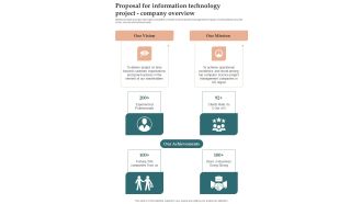 Proposal For Information Technology Project Company Overview One Pager Sample Example Document
