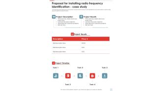 Proposal For Installing Radio Frequency Identification Case Study One Pager Sample Example Document