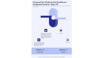 Proposal For Medical And Healthcare Integrated System Sign Off One Pager Sample Example Document