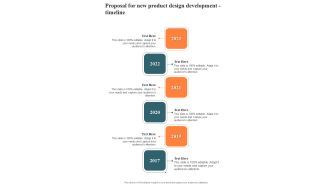 Proposal For New Product Design Development Timeline One Pager Sample Example Document