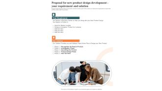 Proposal For New Product Design Development Your Requirement Solution One Pager Sample Example Document