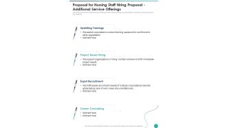 Proposal For Nursing Staff Hiring Proposal Additional Service Offerings One Pager Sample Example Document