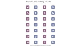 Proposal For Online Marketing Icons Slide One Pager Sample Example Document