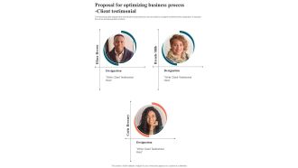 Proposal For Optimizing Business Process Client Testimonial One Pager Sample Example Document