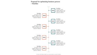 Proposal For Optimizing Business Process Timeline One Pager Sample Example Document