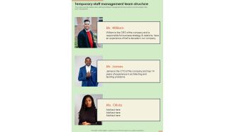 Proposal For Provisional Employment Service Temporary Staff One Pager Sample Example Document