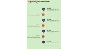Proposal For Provisional Employment Service Timeline One Pager Sample Example Document