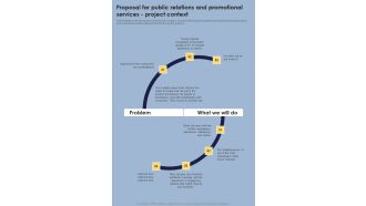 Proposal For Public Relations And Promotional Services Project Context One Pager Sample Example Document