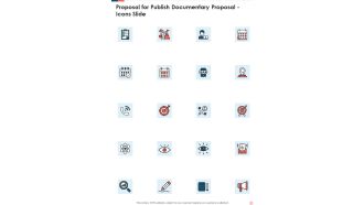 Proposal For Publish Documentary Proposal Icons Slide One Pager Sample Example Document