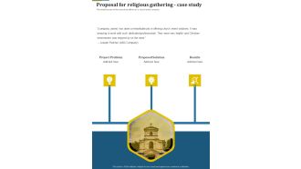 Proposal For Religious Gathering Case Study One Pager Sample Example Document