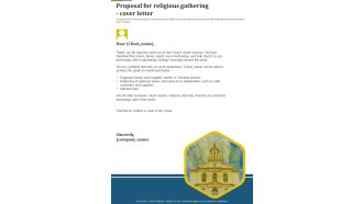 Proposal For Religious Gathering Cover Letter One Pager Sample Example Document