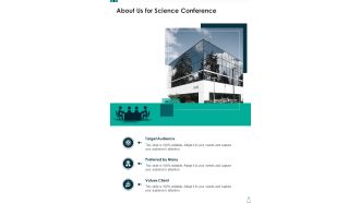 Proposal For Scientific Conference About Us One Pager Sample Example Document