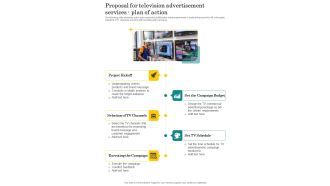 Proposal For Television Advertisement Services Plan Of Action One Pager Sample Example Document