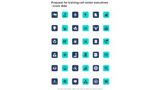 Proposal For Training Call Center Executives Icons Slide One Pager Sample Example Document
