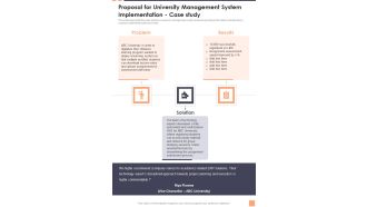 Proposal For University Management System Implementation Case Study Wd One Pager Sample Example Document