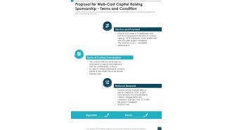 Proposal For Web Cast Capital Raising Sponsorship Terms And Condition One Pager Sample Example Document